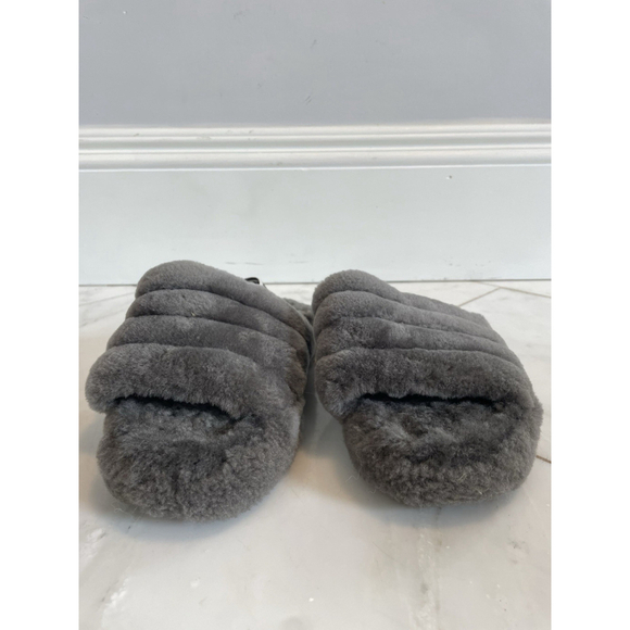 UGG Australia Fluff Yeah Women's Slide Slipper, Size 6 - Charcoal - Picture 2 of 8